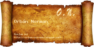 Orbán Norman névjegykártya