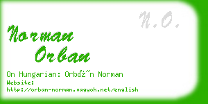 norman orban business card